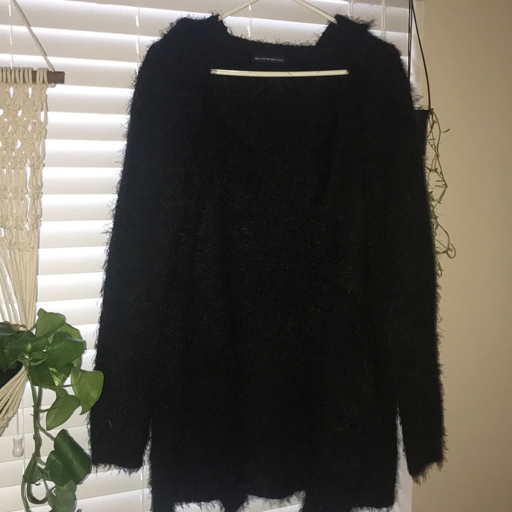 Brandy Melville hooded eyelash cardigan